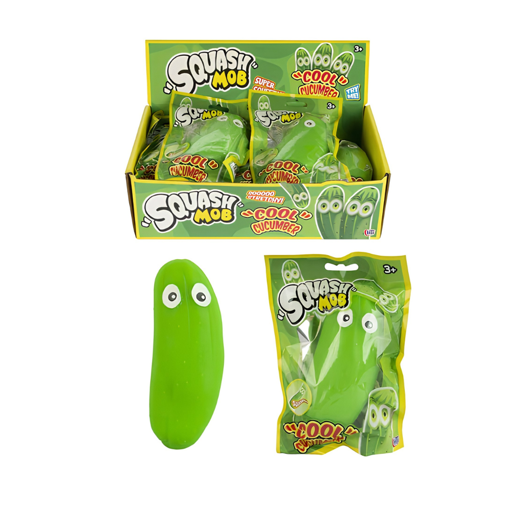 Squash Mob" Sand Filled Stretchy Squish (Cool Cucumber)
